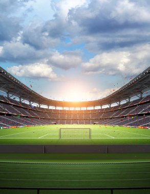 Stadyum, hayali Futbol Stadyumu modellenmiş ve render.