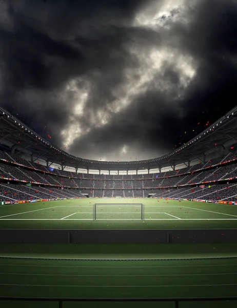 Stadion Imaginární Fotbalový Stadion Modelována Vykreslení — Stock fotografie