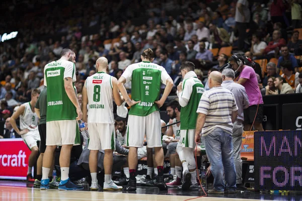 Valencia Canasta y Unión Olimpija Liubliana —  Fotos de Stock