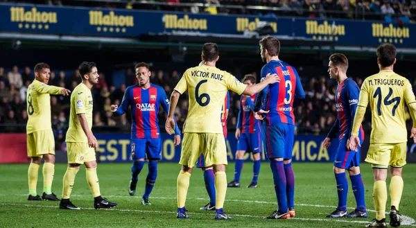 Villarreal Cf przeciwko Fc Barcelona — Zdjęcie stockowe