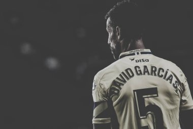 Valencia, İspanya - 9 Ocak: David Garcia sırasında İspanya Kral Kupası maç Valencia Cf ve Las Palmas Mestalla Stadı nda arasında 9 Ocak 2018 üzerinde Valencia, İspanya