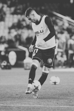 Valencia, İspanya - 9 Ocak: Andreas Pereira sırasında İspanya Kral Kupası maç Valencia Cf ve Las Palmas Mestalla Stadı nda arasında 9 Ocak 2018 üzerinde Valencia, İspanya