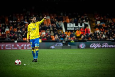 Valencia, İspanya - 9 Ocak: Aquilani sırasında İspanya Kral Kupası maç Valencia Cf ve Las Palmas Mestalla Stadı nda arasında 9 Ocak 2018 üzerinde Valencia, İspanya