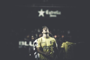 Valencia, İspanya - 9 Ocak: Calleri sırasında İspanya Kral Kupası maç Valencia Cf ve Las Palmas Mestalla Stadı nda arasında 9 Ocak 2018 üzerinde Valencia, İspanya