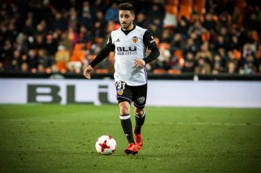 Valencia, İspanya - 9 Ocak: Nacho Gil sırasında İspanya Kral Kupası maç Valencia Cf ve Las Palmas Mestalla Stadı nda arasında 9 Ocak 2018 üzerinde Valencia, İspanya