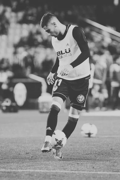 Valencia, İspanya - 9 Ocak: Andreas Pereira sırasında İspanya Kral Kupası maç Valencia Cf ve Las Palmas Mestalla Stadı nda arasında 9 Ocak 2018 üzerinde Valencia, İspanya