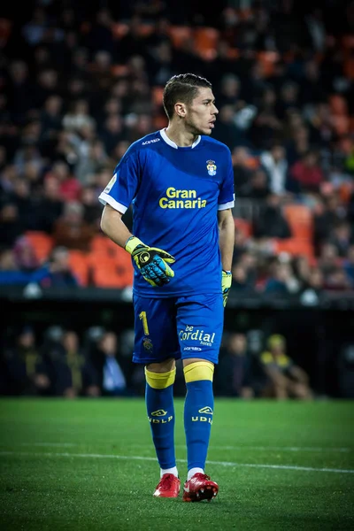 Valencia, İspanya - 9 Ocak: Raul Lizoain sırasında İspanya Kral Kupası maç Valencia Cf ve Las Palmas Mestalla Stadı nda arasında 9 Ocak 2018 üzerinde Valencia, İspanya