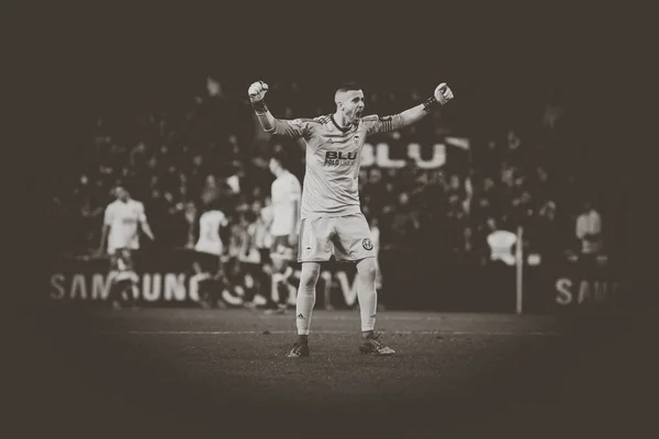 Valencia Spain January Jaume Celebrates Goal Spanish King Cup Match — Stock Photo, Image