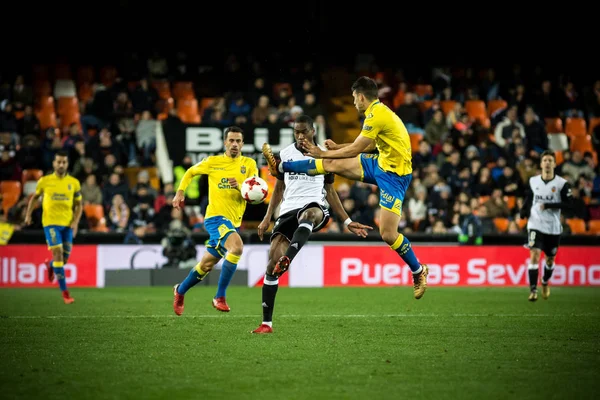 Valencie Španělsko Ledna Kondogbia Míčem Během Španělský Král Pohár Zápas — Stock fotografie