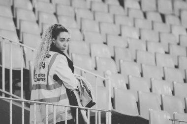 Valencia, İspanya - 17 Ocak 2018: Steward sırasında İspanya Kral Kupası maç Valencia Cf ve Alaves Stadyumu'nda Mestalla üzerinde Ocak 17, valencia arasında