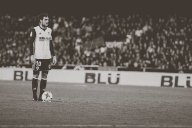 Valencia, İspanya - 17 Ocak 2018: Dani Parejo sırasında İspanya Kral Kupası maç Valencia Cf ve Alaves Stadyumu'nda Mestalla üzerinde Ocak 17, valencia arasında