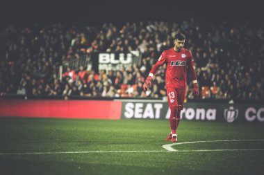 Valencia, İspanya - 17 Ocak 2018: Sivera sırasında İspanya Kral Kupası maç Valencia Cf ve Alaves Stadyumu'nda Mestalla üzerinde Ocak 17, valencia arasında