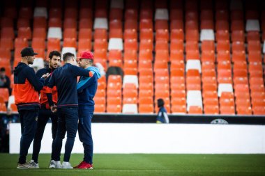 Valencia, İspanya - 17 Ocak 2018: İspanya Kral Kupası sırasında Valencia Cf ve Alaves Stadyumu'nda Mestalla üzerinde Ocak 17, valencia arasında eşleme