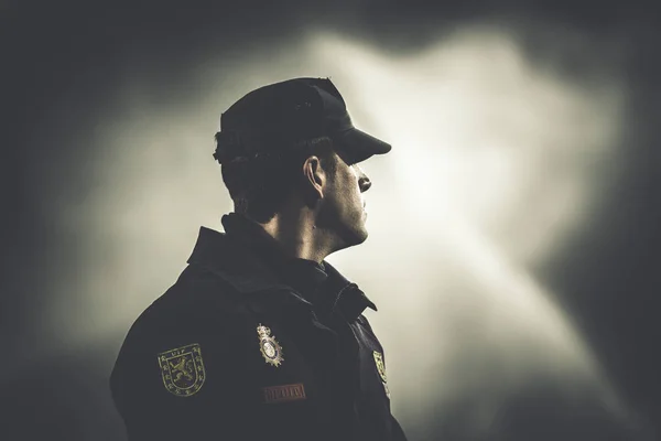 Valencia, İspanya - 17 Ocak 2018: UIP İspanyolca polis İspanya Kral Kupası sırasında Valencia Cf ve Alaves Stadyumu'nda Mestalla üzerinde Ocak 17, valencia arasında eşleme