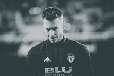 Valencia, İspanya - 8 Nisan: Neto sırasında İspanyol La Liga maç Valencia Cf ve Rcd Espanyol Mestalla Stadı nda arasında 8 Nisan 2018 Valencia, İspanya