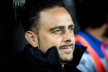 Valencia, İspanya - 8 Nisan: Sergio Garcia sırasında İspanyol La Liga maç Valencia Cf ve Rcd Espanyol Mestalla Stadı nda arasında 8 Nisan 2018 Valencia, İspanya