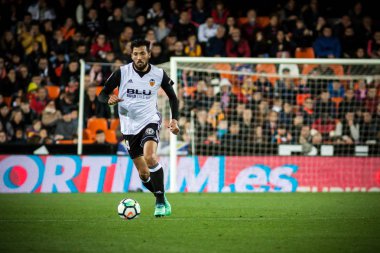 Valencia, İspanya - 8 Nisan: Garay sırasında İspanyol La Liga maç Valencia Cf ve Rcd Espanyol Mestalla Stadı nda arasında 8 Nisan 2018 Valencia, İspanya