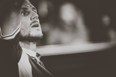 Valencia, İspanya - 8 Nisan: Piatti sırasında İspanyol La Liga maç Valencia Cf ve Rcd Espanyol Mestalla Stadı nda arasında 8 Nisan 2018 Valencia, İspanya