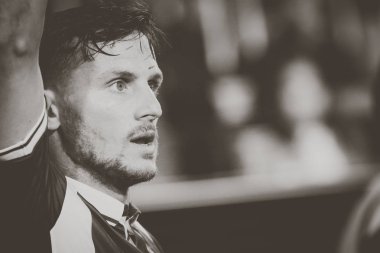 Valencia, İspanya - 8 Nisan: Piatti sırasında İspanyol La Liga maç Valencia Cf ve Rcd Espanyol Mestalla Stadı nda arasında 8 Nisan 2018 Valencia, İspanya