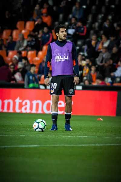 Valencia, İspanya - 8 Nisan: Dani Parejo sırasında İspanyol La Liga maç Valencia Cf ve Rcd Espanyol Mestalla Stadı nda arasında 8 Nisan 2018 Valencia, İspanya