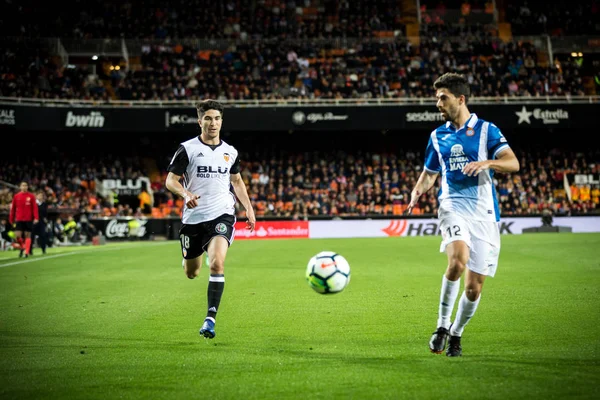 Valencia Spain April Carlos Soler Spanish Liga Match Valencia Rcd — Stock Photo, Image