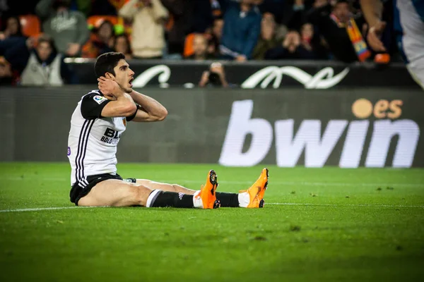 Valencia Espanha Abril Guedes Durante Partida Liga Espanhola Entre Valencia — Fotografia de Stock