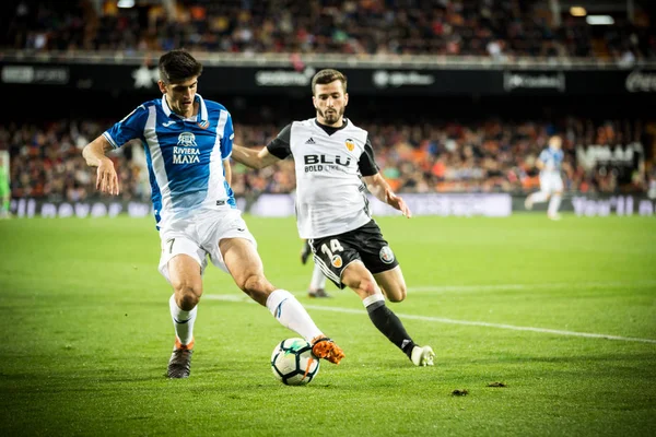 Valencia Espanha Abril Gerard Gaya Durante Partida Liga Espanhola Entre — Fotografia de Stock