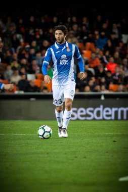 Valencia, İspanya - 8 Nisan: Granero sırasında İspanyol La Liga maç Valencia Cf ve Rcd Espanyol Mestalla Stadı nda arasında 8 Nisan 2018 Valencia, İspanya