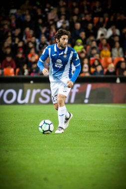 Valencia, İspanya - 8 Nisan: Granero sırasında İspanyol La Liga maç Valencia Cf ve Rcd Espanyol Mestalla Stadı nda arasında 8 Nisan 2018 Valencia, İspanya