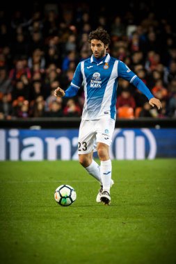 Valencia, İspanya - 8 Nisan: Granero sırasında İspanyol La Liga maç Valencia Cf ve Rcd Espanyol Mestalla Stadı nda arasında 8 Nisan 2018 Valencia, İspanya