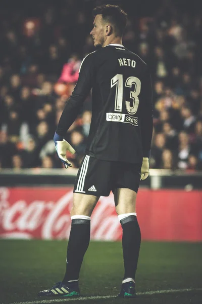 Valencia Espanha Abril Neto Durante Partida Liga Espanhola Entre Valencia — Fotografia de Stock