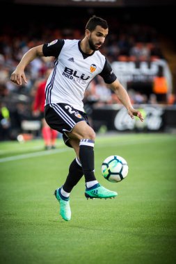 Valencia, İspanya - 18 Nisan: Montoya sırasında İspanyol La Liga maç Valencia Cf ve Getafe Cf Mestalla Stadı nda arasında 18 Nisan 2018 üzerinde Valencia, İspanya