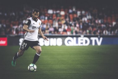 Valencia, İspanya - 18 Nisan: Montoya sırasında İspanyol La Liga maç Valencia Cf ve Getafe Cf Mestalla Stadı nda arasında 18 Nisan 2018 üzerinde Valencia, İspanya