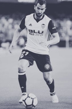 Valencia, İspanya - 18 Nisan: Montoya sırasında İspanyol La Liga maç Valencia Cf ve Getafe Cf Mestalla Stadı nda arasında 18 Nisan 2018 üzerinde Valencia, İspanya