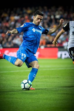 Valencia, İspanya - 18 Nisan: Molina sırasında İspanyol La Liga maç Valencia Cf ve Getafe Cf Mestalla Stadı nda arasında 18 Nisan 2018 üzerinde Valencia, İspanya