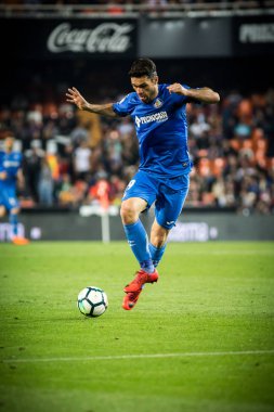 Valencia, İspanya - 18 Nisan: Molina sırasında İspanyol La Liga maç Valencia Cf ve Getafe Cf Mestalla Stadı nda arasında 18 Nisan 2018 üzerinde Valencia, İspanya