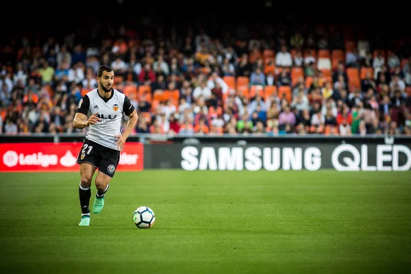 Valencia Espanha Abril Montoya Durante Partida Liga Espanhola Entre Valencia — Fotografia de Stock