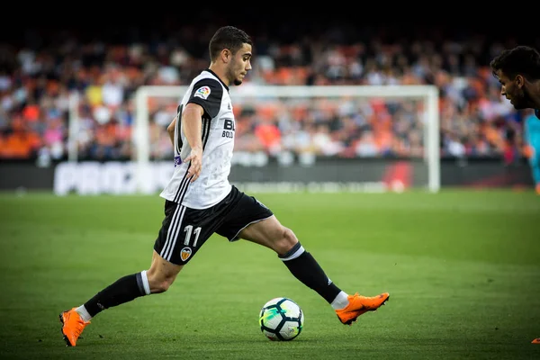 Valencia, İspanya - 18 Nisan: Andreas Pereira sırasında İspanyol La Liga maç Valencia Cf ve Getafe Cf Mestalla Stadı nda arasında 18 Nisan 2018 üzerinde Valencia, İspanya