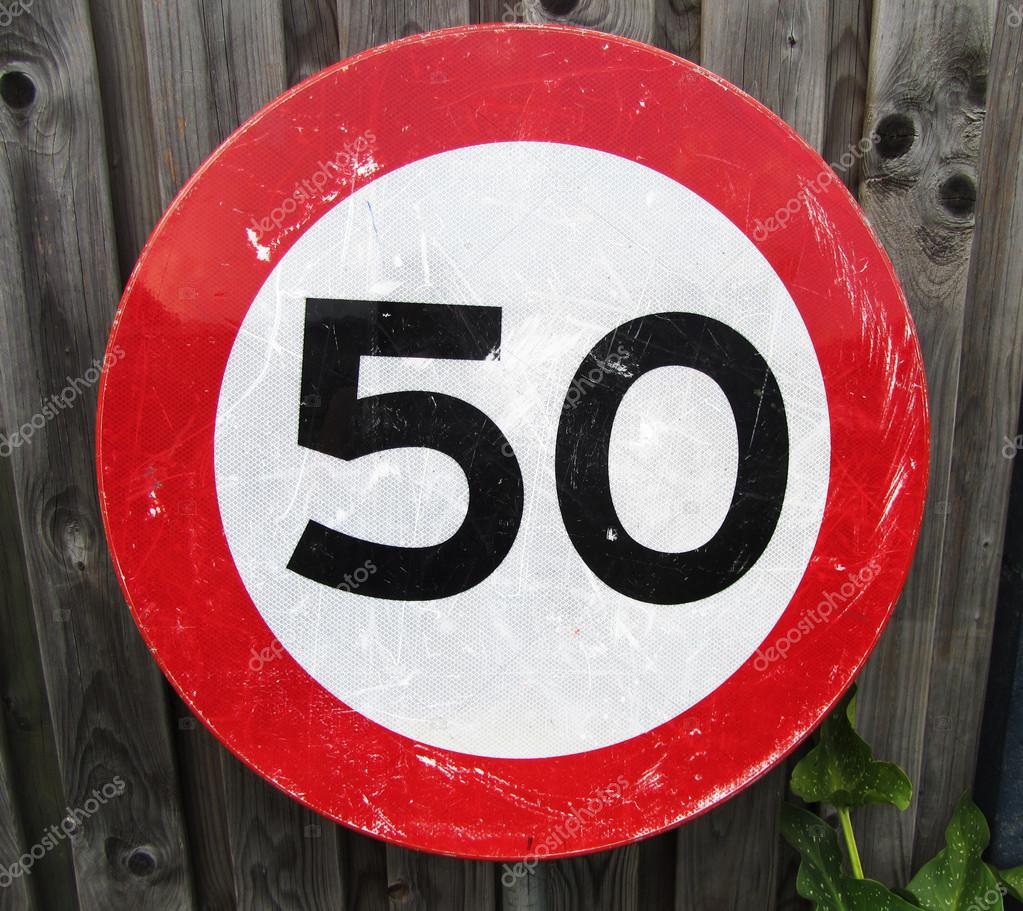 speed limit 50 kilometers Traffic Sign isolated.