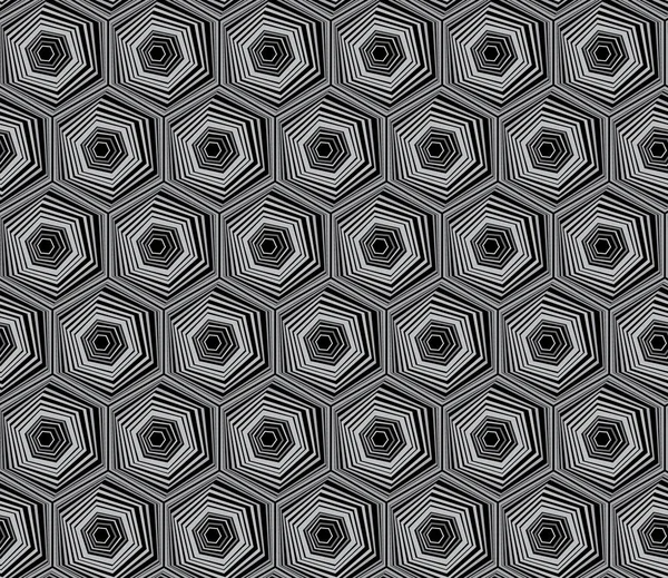 Géométrie abstraite noir et blanc hipster coussin mode motif hexagone . — Image vectorielle