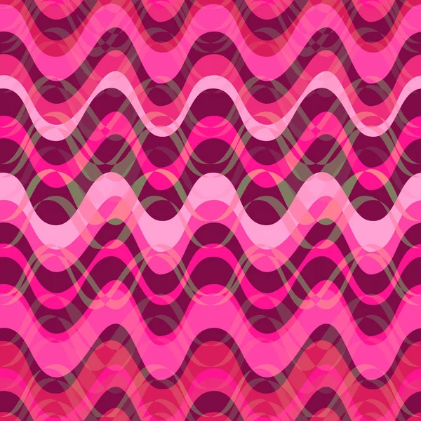 Pink wavy stripes pattern. Horizontal curvy lines. Illustration. — Stock Vector
