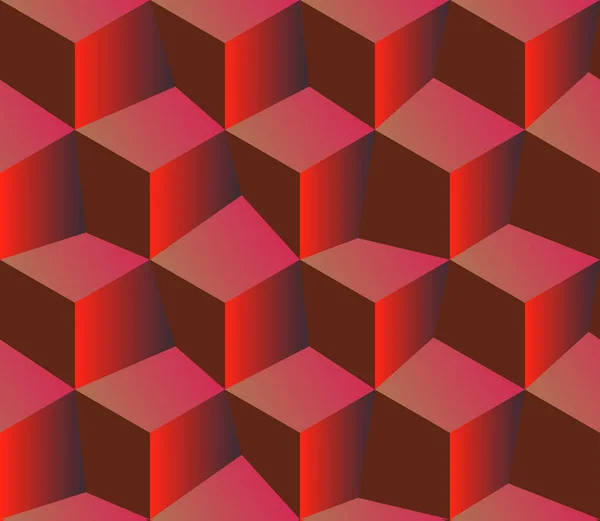 3D kırmızı desen küpleri. Kırmızı bir arka plan.