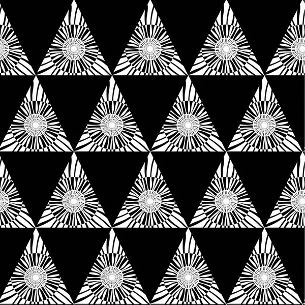 Padrão sem emenda geométrico branco preto com triângulo, fundo abstrato, vetor —  Vetores de Stock
