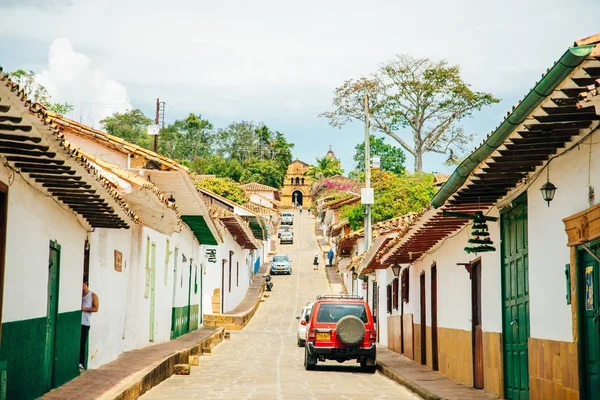 Colonbia - 2019 Uitzicht op Barichara, Colombia vanaf een heuvel boven de stad — Stockfoto