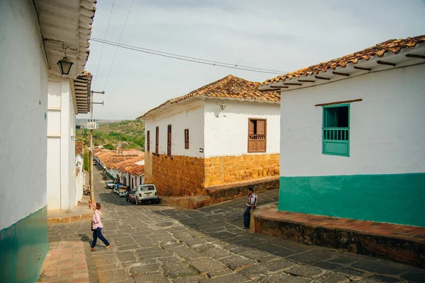 Colonbia - 2019 View of Barichara, Colombia as seen from a hill above town — Stock Photo, Image