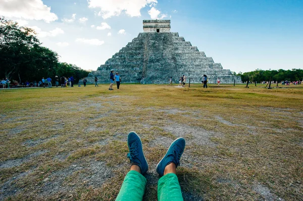 Impressionante Chichen Itza Maya Pyramid chamado El Castillo, México — Fotografia de Stock