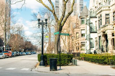 Chicago, Usa - Eylül, 2018 Şehir sokağında insanlarla