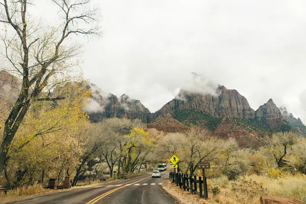 Zion National Park ist ein amerikanischer Nationalpark im Südwesten von Utah in der Nähe der Stadt Springdale — Stockfoto