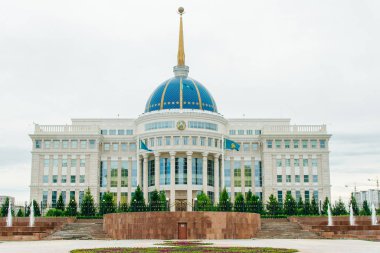 Nur-Sultan, Kazakistan - Nisan 2018 Hükümet binası Ak Orain Astana