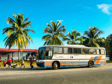 Cienfuegos, Cuba - 2019. Cienfuegos ticari alan seyahat fotoğraf. Küba'nın Cienfuegos eyaletindeki.